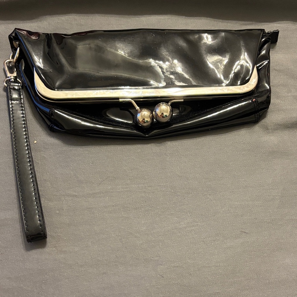 Sleek Black Wristlet Clutch